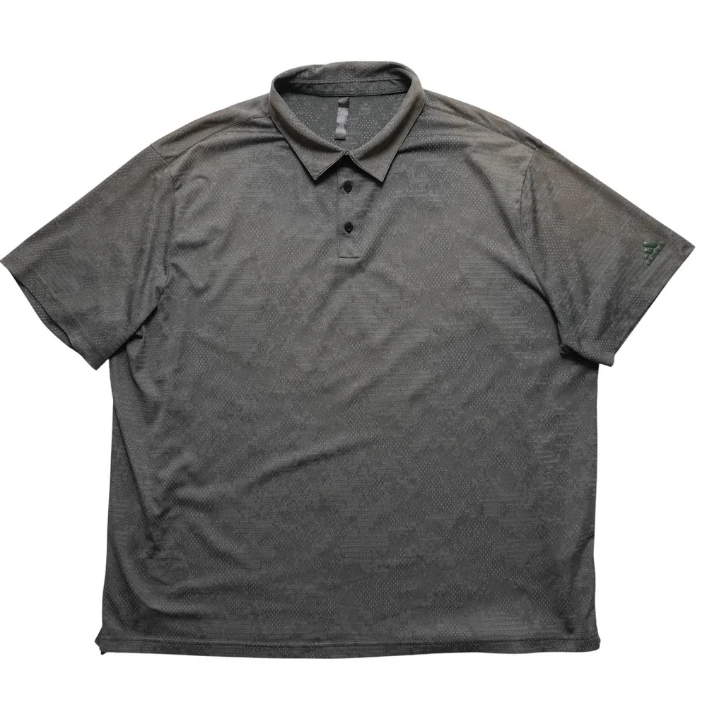 Adidas Primegreen Polo Shirt Mens 3XL Grey‎ Geometric Golf Athleisure